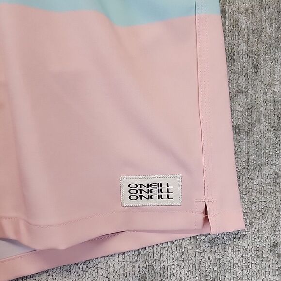O'Neill Swim Shorts Trunks Mens Medium Pink Blue Lightweight Drawstring New - Picture 7 of 8